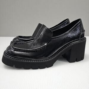 NEW Pedro Garcia Zavanna Loafer Platform Heel Slip On Black Patent Leather EU 40